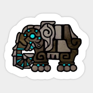 Stained Glass Elephun Water Gun Sticker